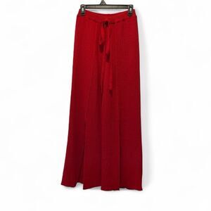 BERGDORE GOODMAN Elegant Knit wide Wool Red Wide  Pants Size M
